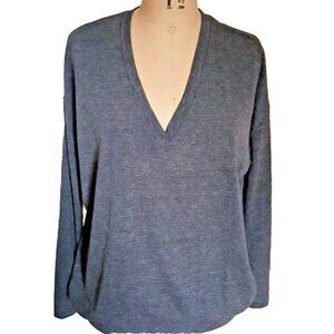 Aritzia Wlfred Free oversized V neck pullover tunic blouse sweater top gray S